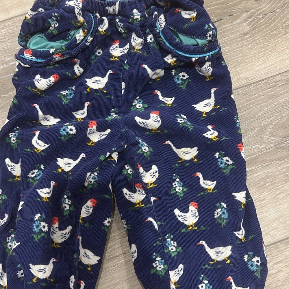 Boden Navy Blue Corduroy Pants with Duck Print